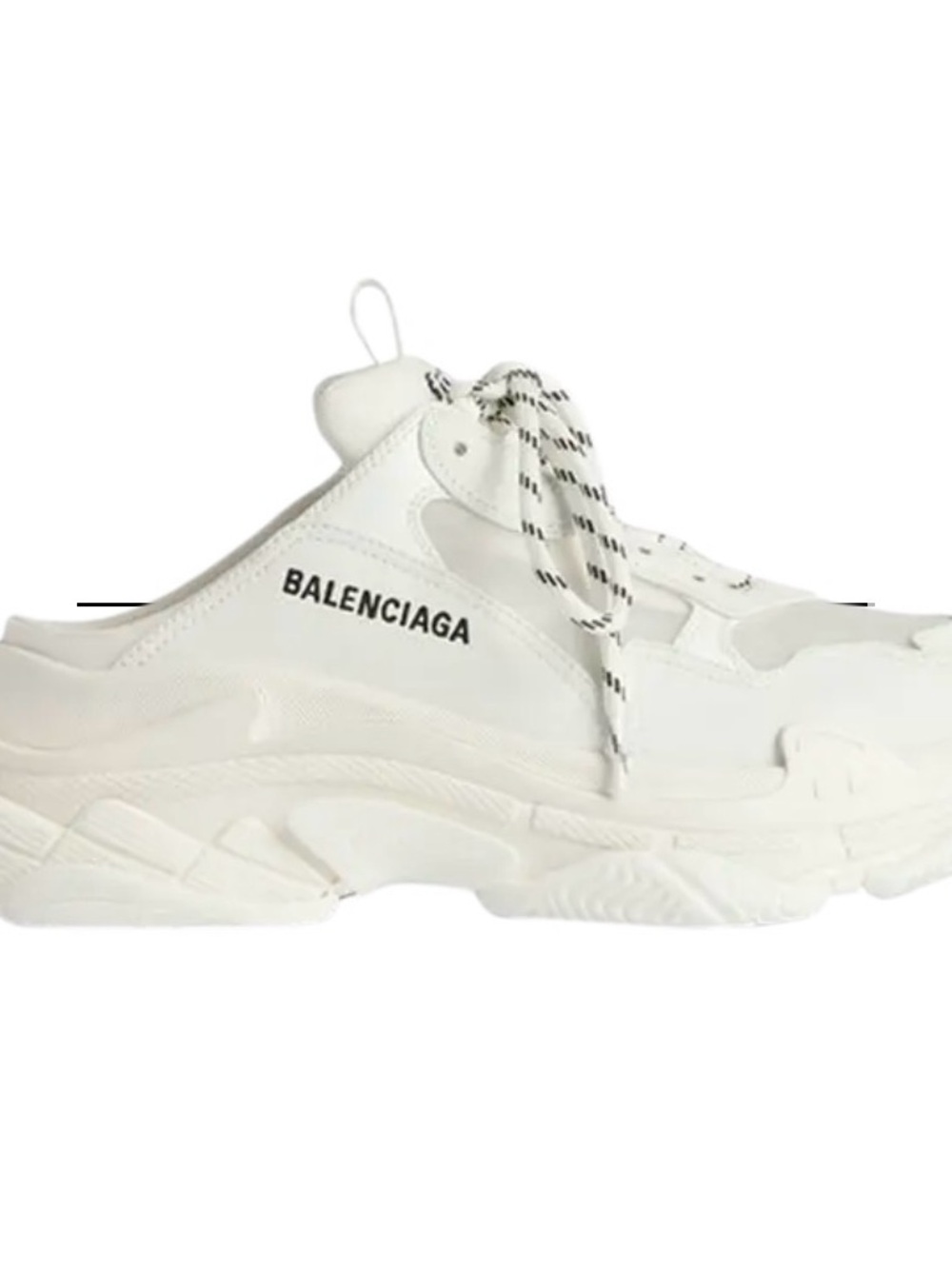 Balenciaga White Chunky Lace-Up Sneaker Mule